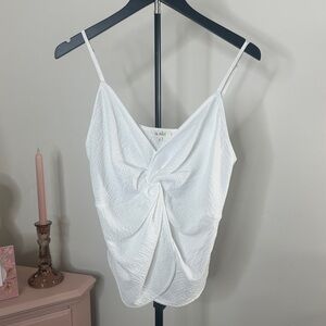 🤍 NWT La Miel White Twist Front Cami Top | Size Small 🤍